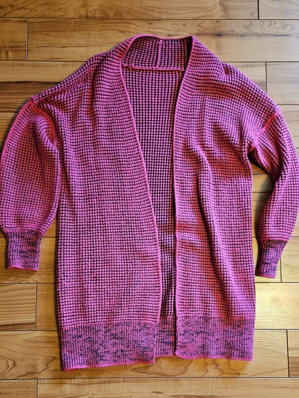 Pink Open-Front Women's Knit Cardigan Sweater